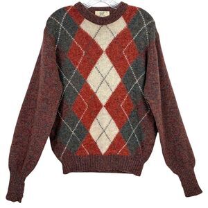 Lord Jeff Vintage Shetland Wool Argyle Sweater Size M Made in Ireland